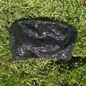black glitter tube top